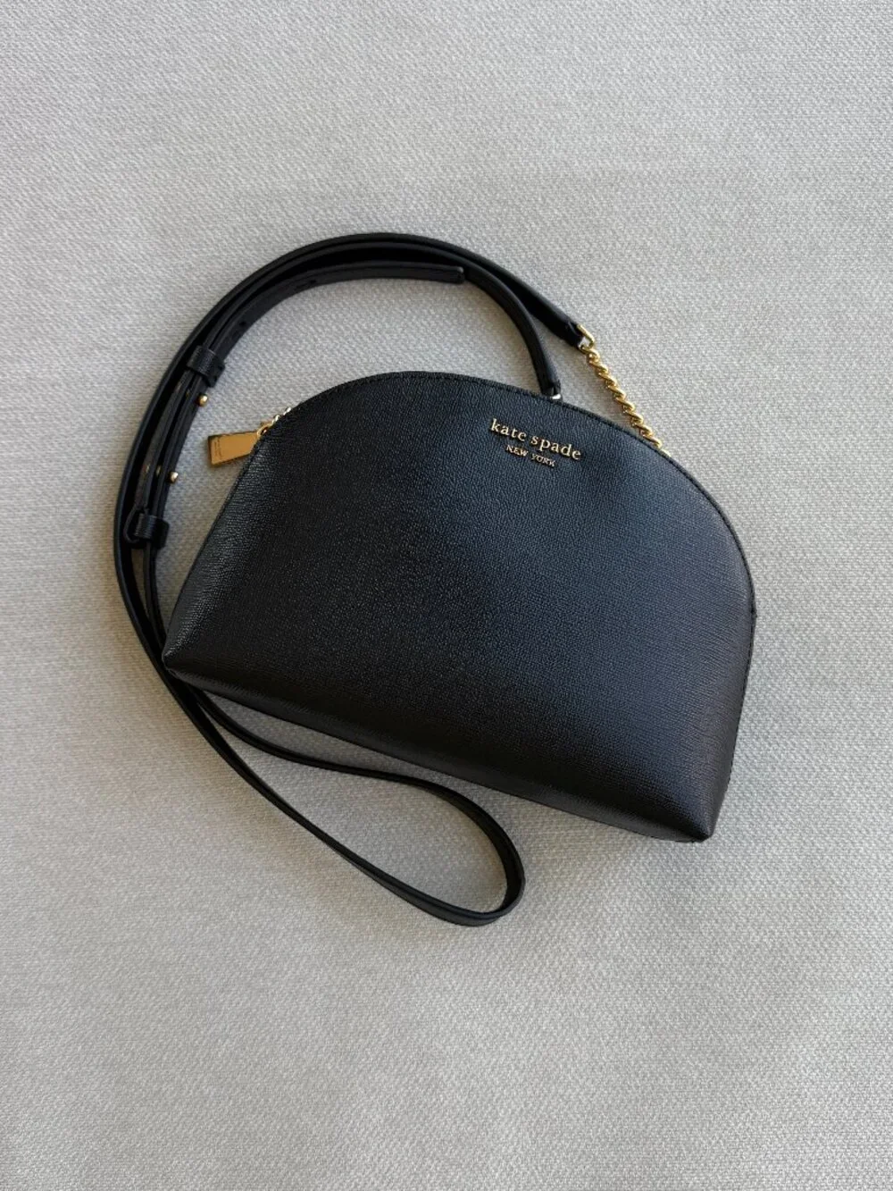 Kate Spade | saffiano double zip dome - black